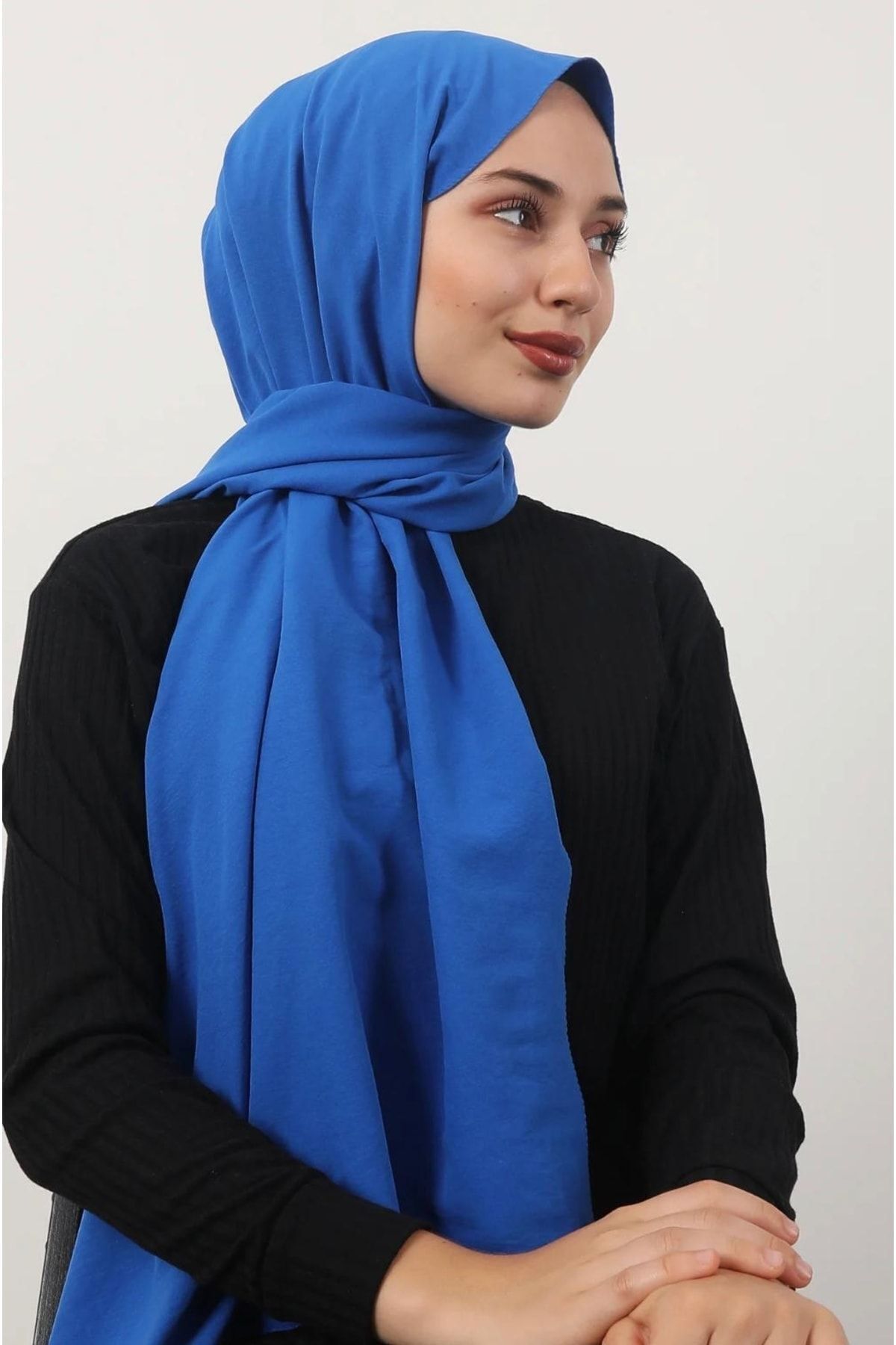 مدل شال جاز کراش نخی حجاب-سکس آبی