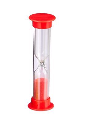 Kırmızı Plastik 1 Dakikalık Kum Saati 10cm Image 0