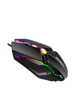 Rgb Işıklı 1,5 mt Kablolu 4 Tuşlu Gamer Oyuncu Mouse 1600 dpi Image 0