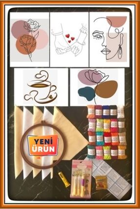 Bol Kumaş Bol Şablonlu 36 Parça Punch Nakış Seti Kiti Hobi Punch Iğnesi Seti Punch Nakışlı Kırlent Image 0