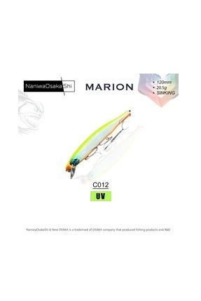 NaniwaOsakaShi Marion 120mm 20,5gr Sinking Maket Yem C012 Image 0