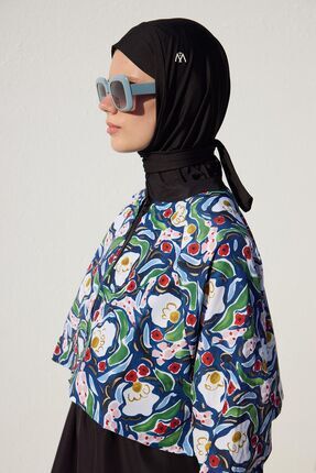 RÜZGARLIKLI 3'LÜ TESETTÜR MAYO TAKIMI MULTİ COLOR Image 6