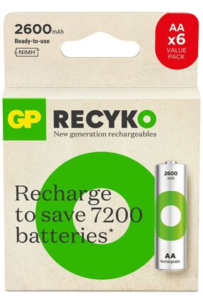 ReCyko 2700 AA Kalem Ni-Mh Şarjlı Pil, 1.2 Volt, 6'lı Kart Image 0