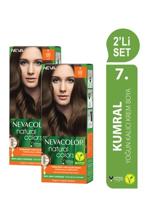 Natural Colors 2'Lİ SET 7. KUMRAL Kalıcı Krem Saç Boyası Seti Image 0