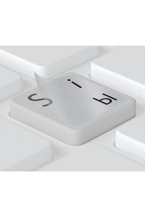 Rusça Siyah Klavye Etiketi Şeffaf Arka - Russian Black Keyboard Sticker Transparent Back Image 0