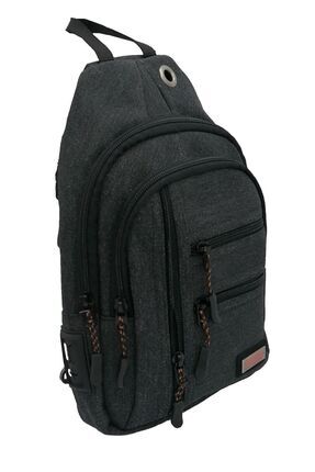 8 Gözlü Su Geçirmez Kanvas Kumaş Usb Ve Kablo Çıkışlı Bady Bag Omuz Çantası Image 0