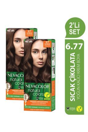 Natural Colors 2'Lİ SET 6.77 SICAK ÇİKOLATA Kalıcı Krem Saç Boyası Seti Image 0