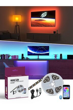 Hl-1014s 3 Mt Usb Tv Monitör Arkası Bluetooth Rgb Şerit Led Set 16 Renkli Dekoratif Aydınlatma Image 0