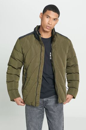 Kapüşonlu Regular Fit Haki Erkek Mont L232199801 Image 1