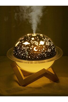 Hava Nemlendirici Difüzör Renk Değiştiren Oda Kokusu Humidifier Gece Lambası Uzay Model Satürn Image 0