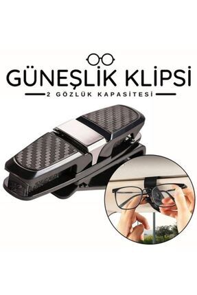 Araba Araç Içi Iki Taraflı Güneş Gözlük Ve Kart Tutacağı Oto Araç Içi Klips Siyah Organizer Image 0