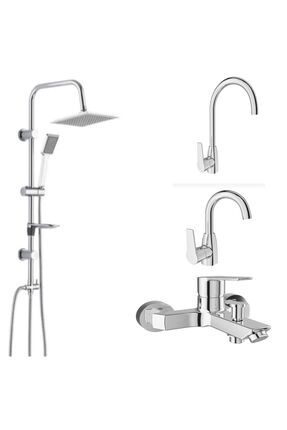 Mare Banyo Döner Lavabo Mutfak Bataryası Ve Tema 53260 Raın Pratik Tepe Duş Seti Image 0