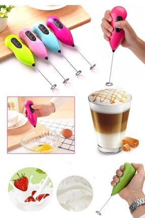Palo Santo Pilli Mini Mixer Kahve Süt Köpürtücü Karıştırıcı Cappuccino Mixer (SİYAH-BEYAZ) Image 0
