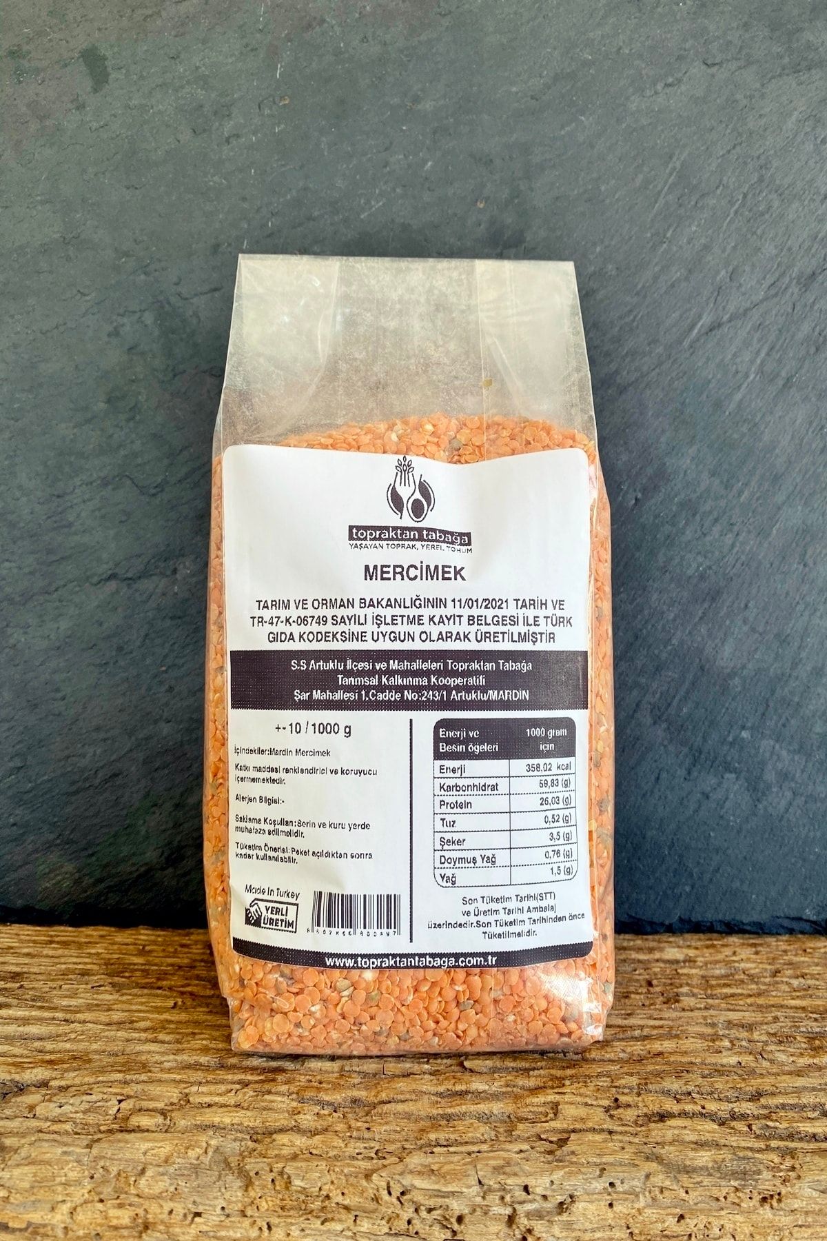 Refikadan Topraktan Tabağa Midyat Kırmızı Mercimek | 1 Kg.