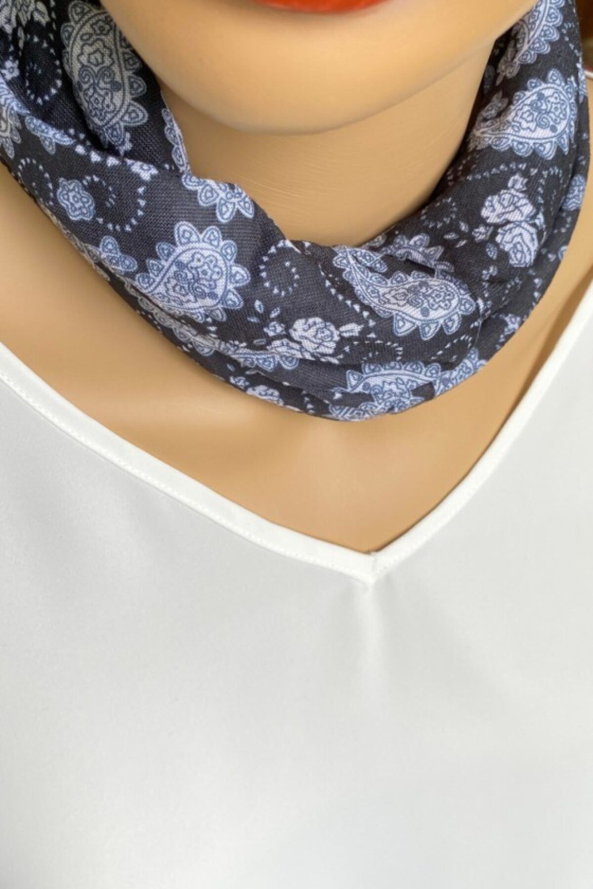 Artikel Siyah Etnik Desenli Buff Bandana, Baf Boyunluk, Saç Aksesuarı