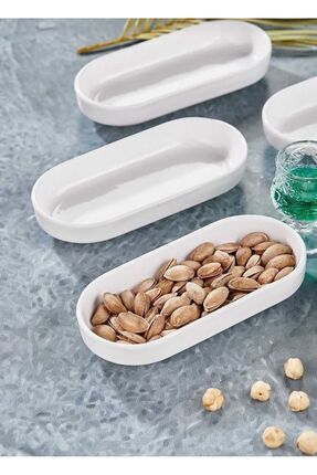 3 Lü Oval Seramik Sunumluk & Çerezlik Tabak Image 0