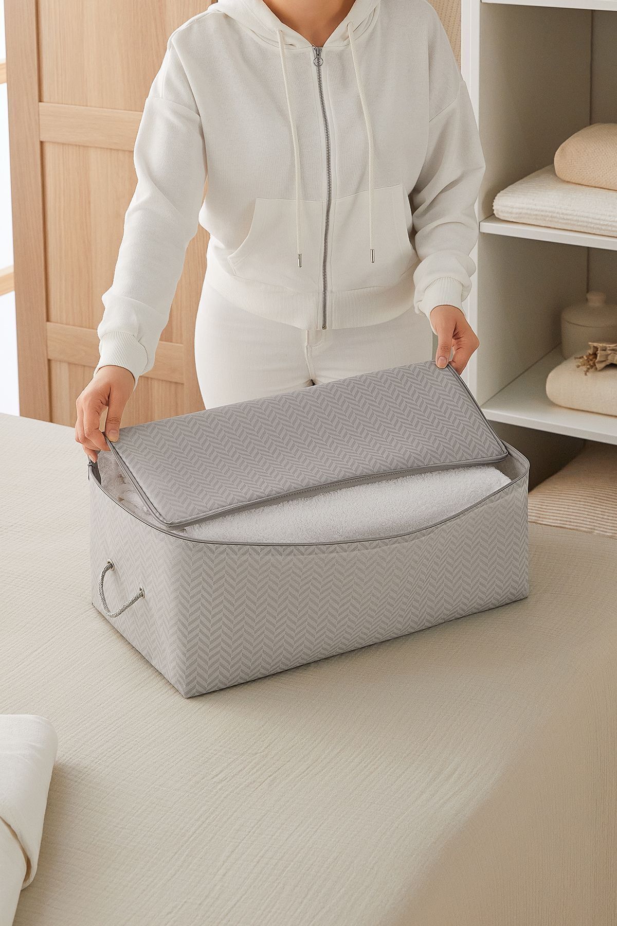 سایز متوسط ​​پایه شاه ماهی خاکستری زیر پلیور پیکه پتو 52x28x21