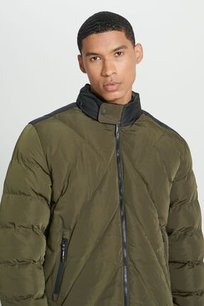 Kapüşonlu Regular Fit Haki Erkek Mont L232199801 Image 4