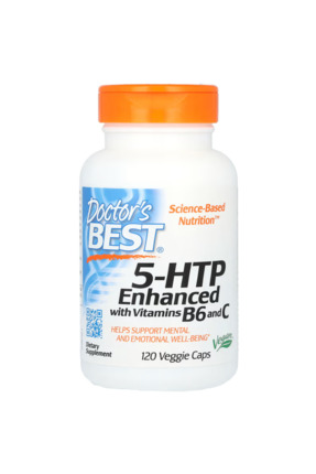 doctor best 5-HTP, Enhanced with Vitamins B6 & C, 120 Veggie Caps Image 0