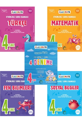 2025  4.Sınıf Classmate Türkçe+Matematik+Fen+Sosyal Bilgiler Etkinlikli Soru Bankası + 4 lü Deneme Image 0