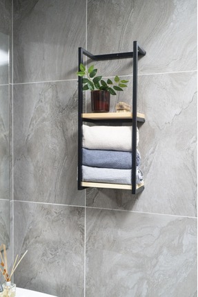 Metal & Ahşap Banyo Rafı Image 0