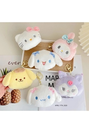 Sevimli cinnamarol kuromi karikatür cüzdanlı peluş anahtarlık Image 0