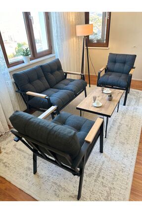 Gökçe,balkon, Bahçe,teras,cafe - Salon - Metal Kanepe Koltuk Takımı, Çay Seti, 2 1 1 Sehpa Image 0