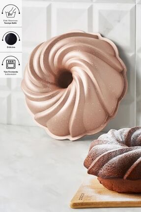 Pare Metalik Pudra Döküm Kek Kalıbı 24 Cm Image 0