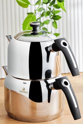 Asiye Indüksiyon Tabanlı Midi Çelik Çaydanlık Takımı Image 2