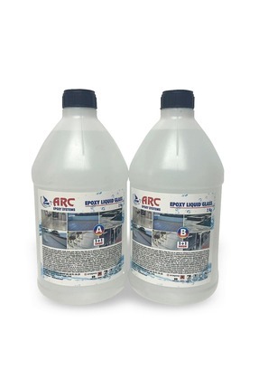 Epoksi Lıquıd Glass Sıvı Cam -Ultra parlak şeffaf su yalıtım ve kaplama reçinesi 4 KG KIT Image 0