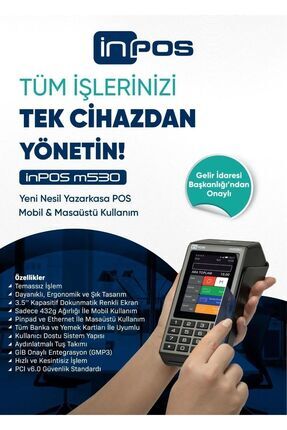 M530 4g Yeni Nesil Temassız Qr Karekod Ödeme Özellikli Yazar Kasa Pos Image 0