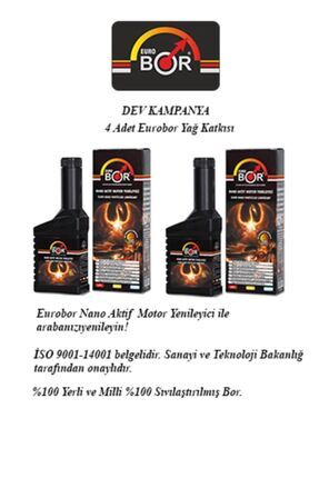 4'lü Set Eurobor Nano Aktif Motor Yenileyicisi- Motor Yağ Katkısı Image 0
