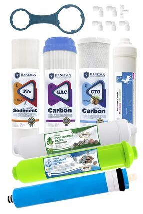 Su Arıtma Cihazı Filtresi 7 Li Set 12 Aşamalı Açık Kasa Çift Carbonlu Filtre Seti Image 0
