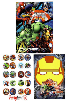 Avengers Yenilmezler Boyama Kitabı 3'lü (boyama , Sticker , Maskeli ) Image 0