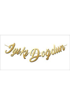 Altın Renk Iyiki Doğdun Kaligrafi Banner Gold Altın El Yazısı Iyi Ki Doğdun Banner Yazı Image 0