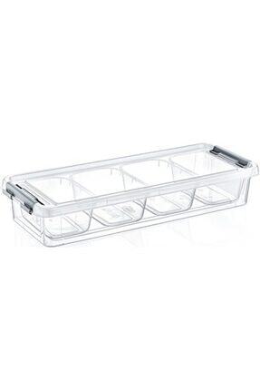 Saklama Kabı & Saklama Kutusu- Grand 4 Bölmeli Sığ Organize Kutu 2,5 Lt Image 0