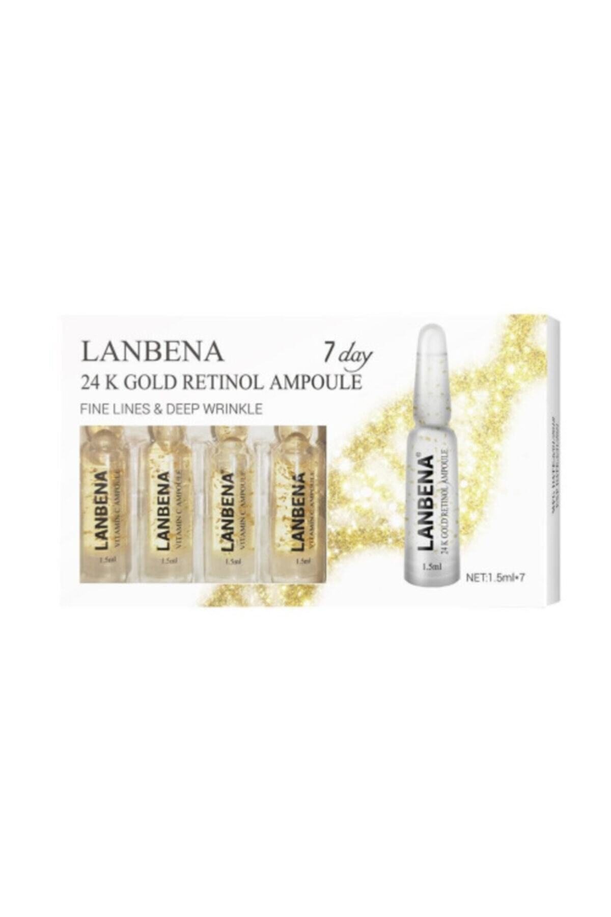 LANBENA 24k Gold Retinol Altın Partiküllü Dermapen Ampül Dermaroller Dermapen Serum 7 Adet