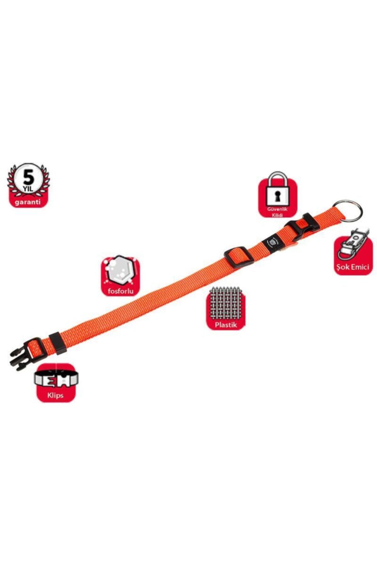 Eastland Fosforlu Kilitli Boyun Tasması Large 45-65 Cm Turuncu