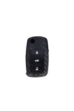 Seat Leon Ibiza Altea Uyumlu Karbon Silikon Anahtar Kılıfı Image 0