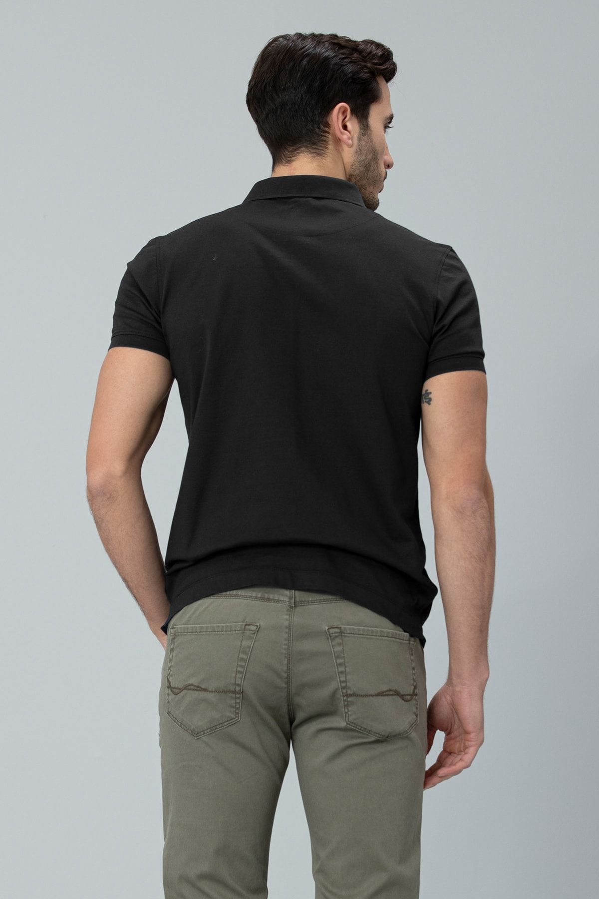 Lufian Alpaca Spor Polo T- Shirt Siyah