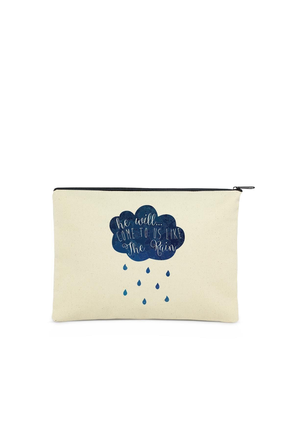 Çınar Bez Çanta Clutch The Rain Kanvas Makyaj Çantası