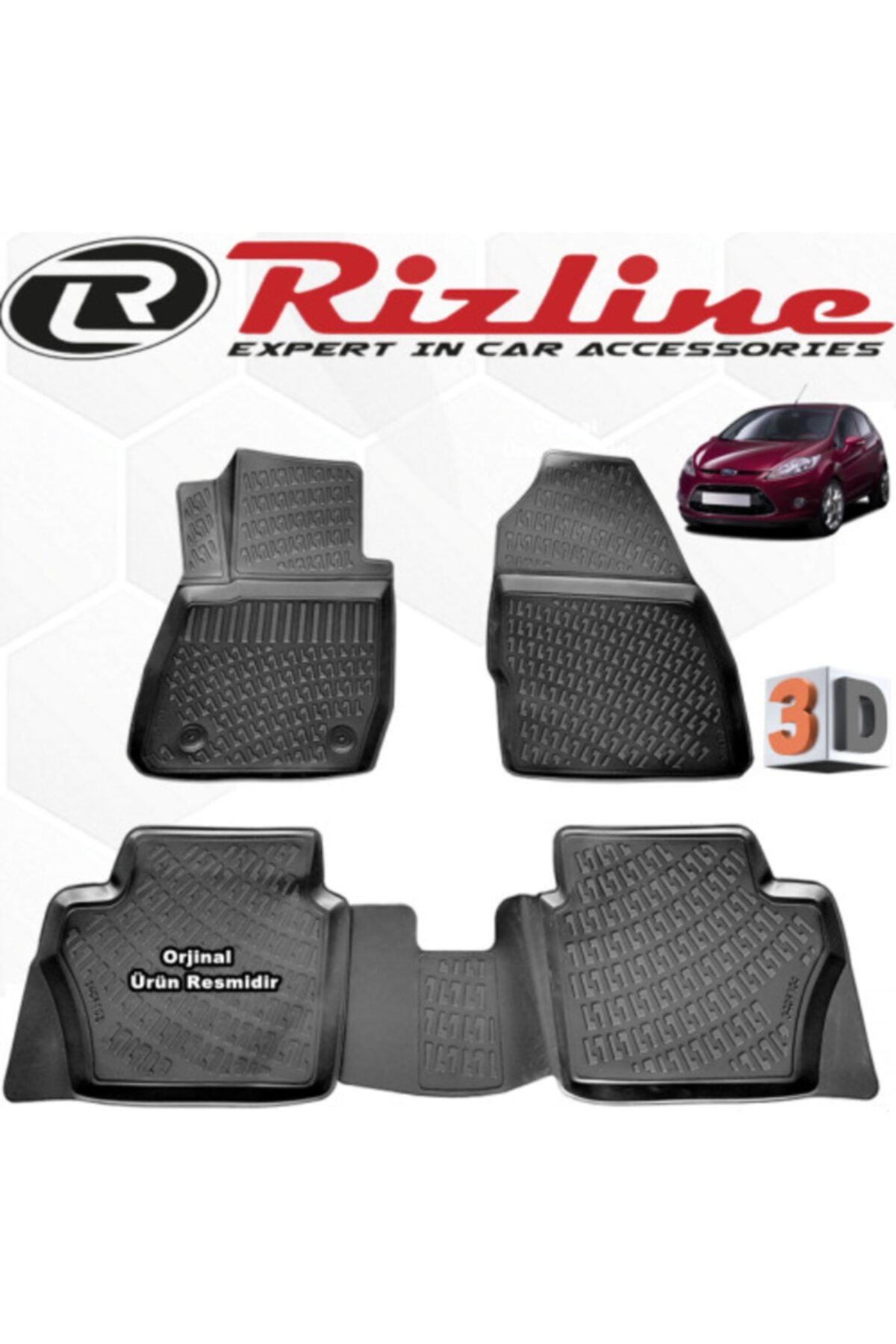 Rizline Ford Fiesta 3d Paspas Havuzlu Hb 2009 - 2017 Arası Siyah 4 Lü Set