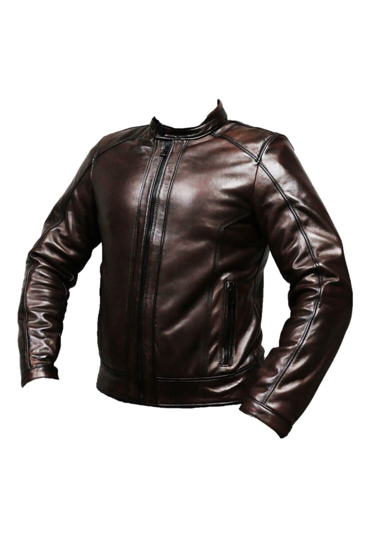 MOTOSPARTAN Unisex Siyah Vexo Moto Deri Antik Kahve S Beden Mont
