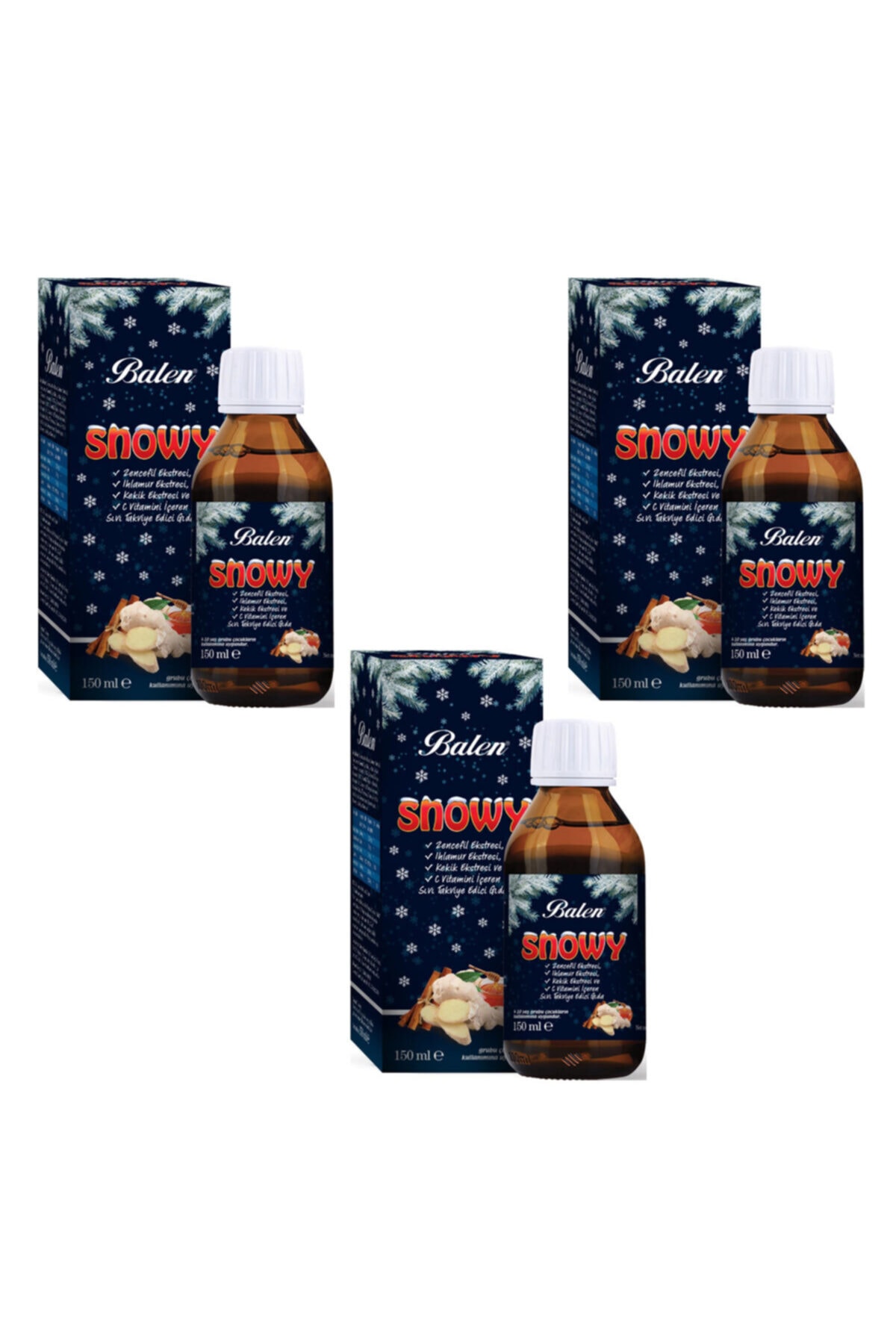 Balen Snowy Zencefil Ekstresi, Ihlamur Ekstresi, Kekik Ekstresi Ve C Vitamini Içeren Sıvı X 3 Adet
