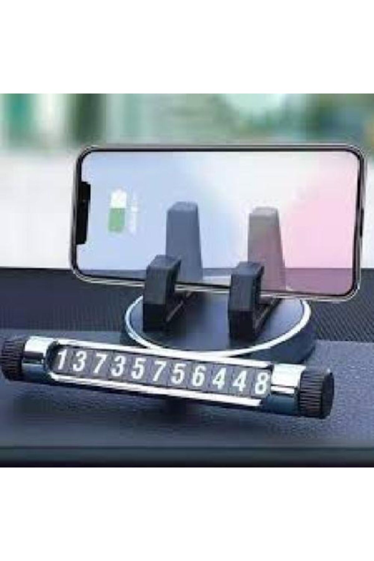HİFA Telefon Tutacaklı Fosforlu Araç Telefon Numarası Araba Park Numaratörü