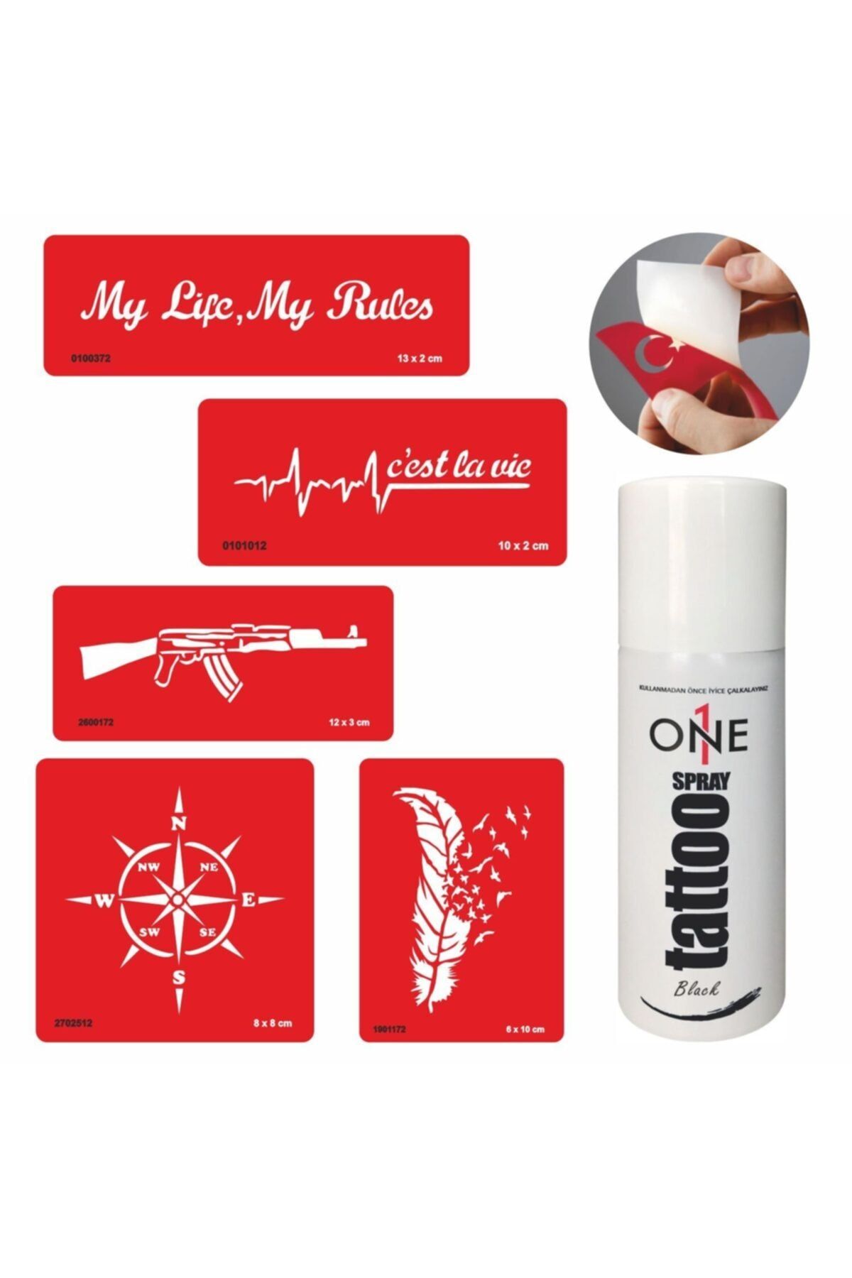 ONE SPRAY TATTOO Şanslı Dövmeler Sprey Dövme Seti