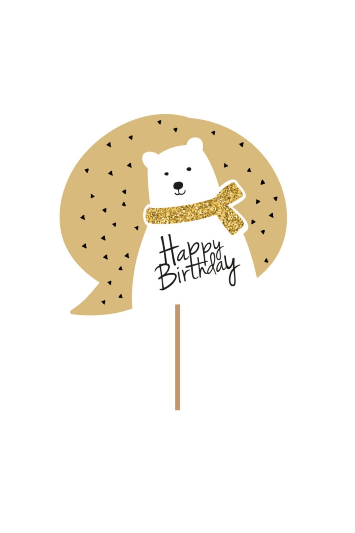 Düğün İşleri Ayı Temalı Happy Birthday – Konuşma Balonu