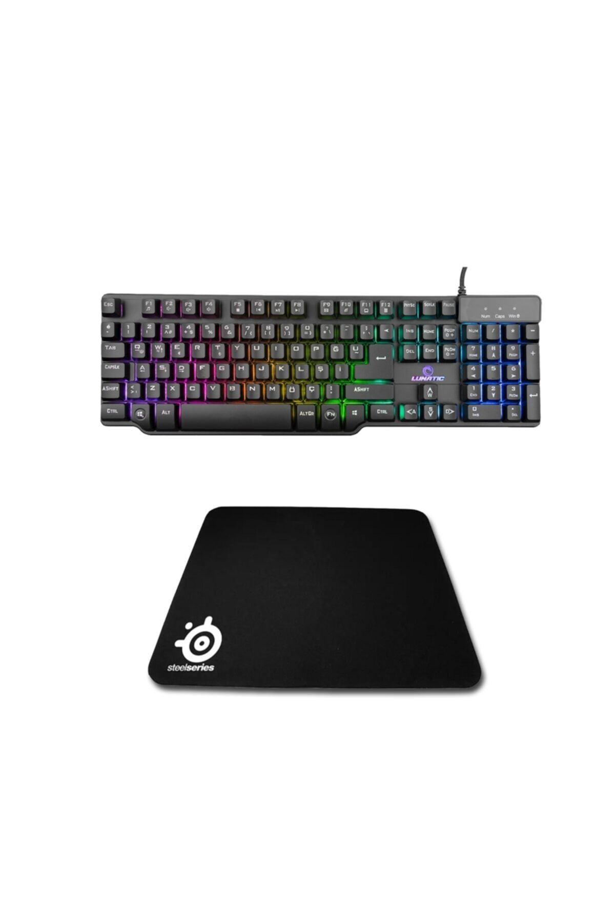 Lunatic Owner Mekanik Rgb Aydınlatmalı Metal Gaming Klavye +steelseries 40 X 30 Cm Gaming Mouse Pad