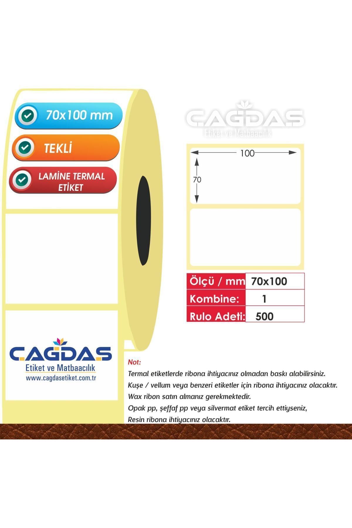 CGDS Lamine Termal Barkod Etiket Stıcker 70x100 Mm Tekli 500 Ad -lt70100