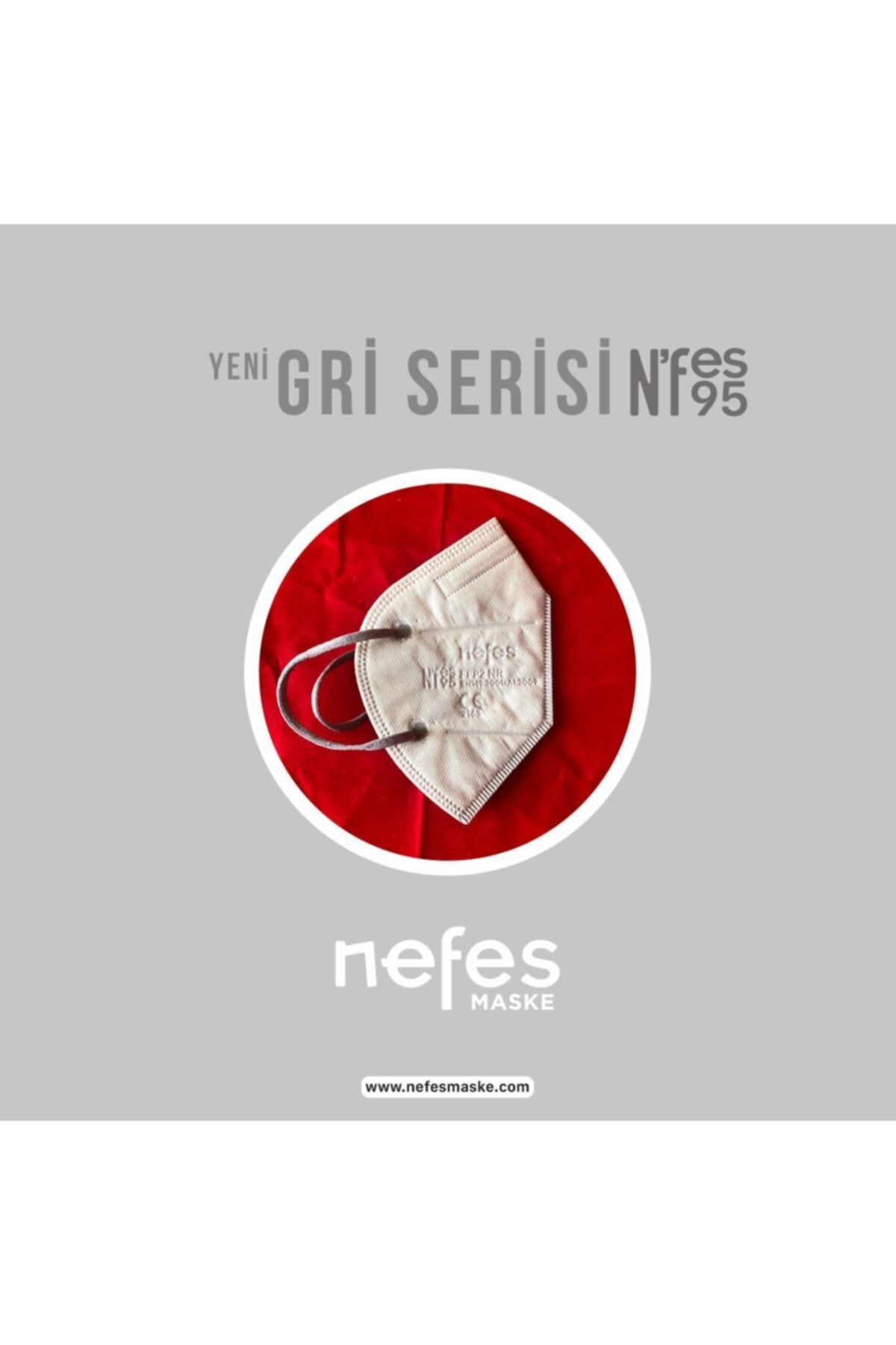 Nfes maske N'fes 95 Gri Serisi Ffp2 Nr Solunum Maskesi 2 Kutu 20 Adet Iso Ve Ce Belgelı